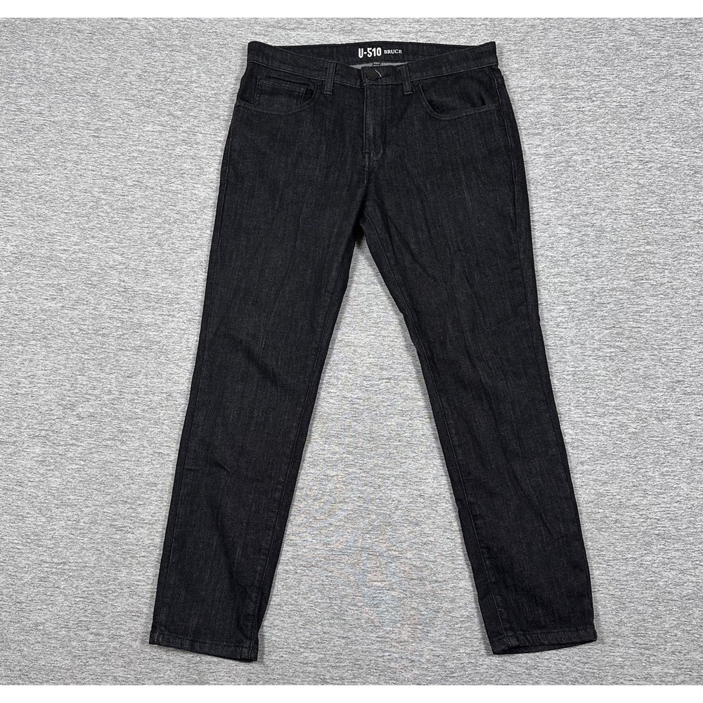 Under 510 U-510 Jeans Men 31x27 Black Denim Bruce Slim Tapered Stretch Dark Wash